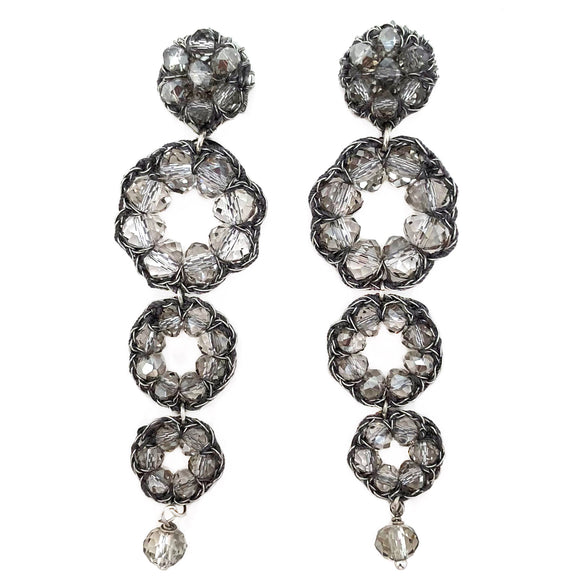 Bellagio earrings - Antique silver coloured