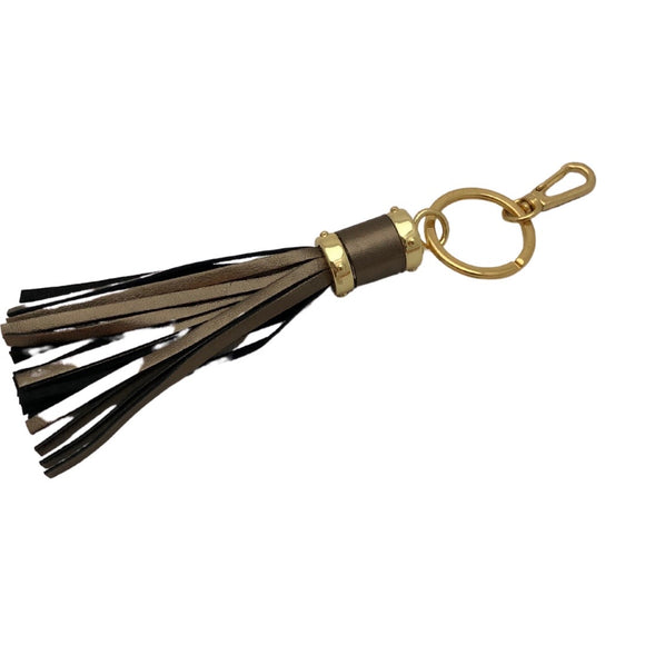 Key ring - Leather tassel - Bronze coloured