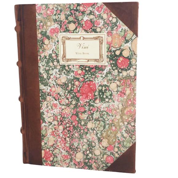 Koine - Wine collectors album - Green and pink marbled paper