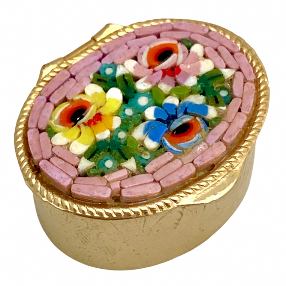 Casa Mondella pink micro mosaic pill box traditional Italian 