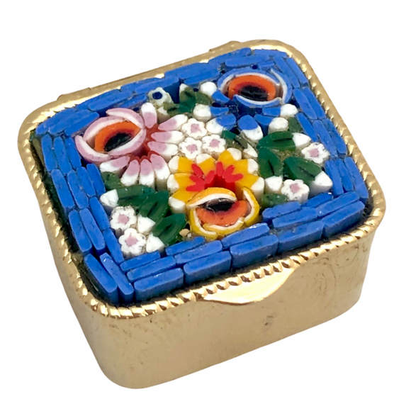 Pill box - Rectangle - Blue micro mosaic