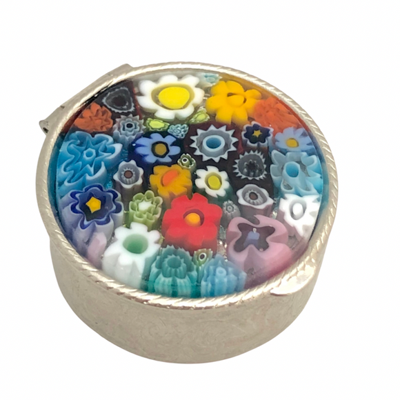 Pill box - Round small - Multi coloured Murano Glass