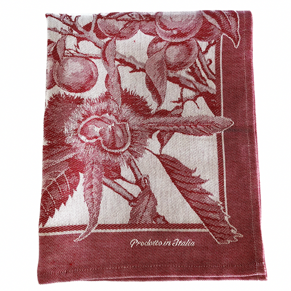 Tea towel - Chestnut blossom - Red
