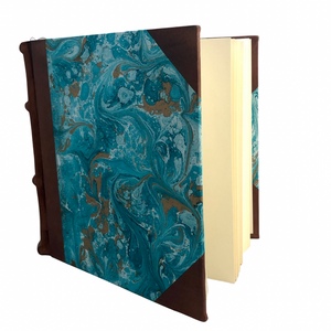 Casa Mondella, marbled blue and gold paper cover authentic Italian photo album 