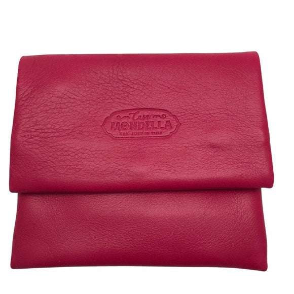 Florence wallet - Small - Hot pink leather and suede