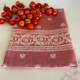 Tea towel - Bee - Red