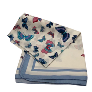 Silk scarf large - Butterflies - Lilac