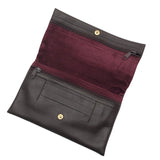 Florence wallet - Large - Burgundy leather and suede