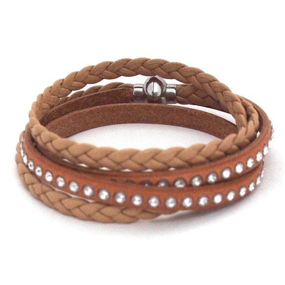 Magnetic bracelet - Double - Caramel brown