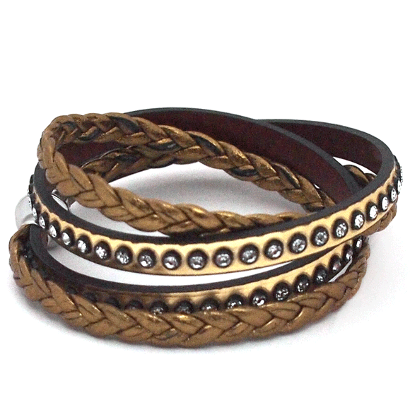 Magnetic bracelet - Double - Golden coloured
